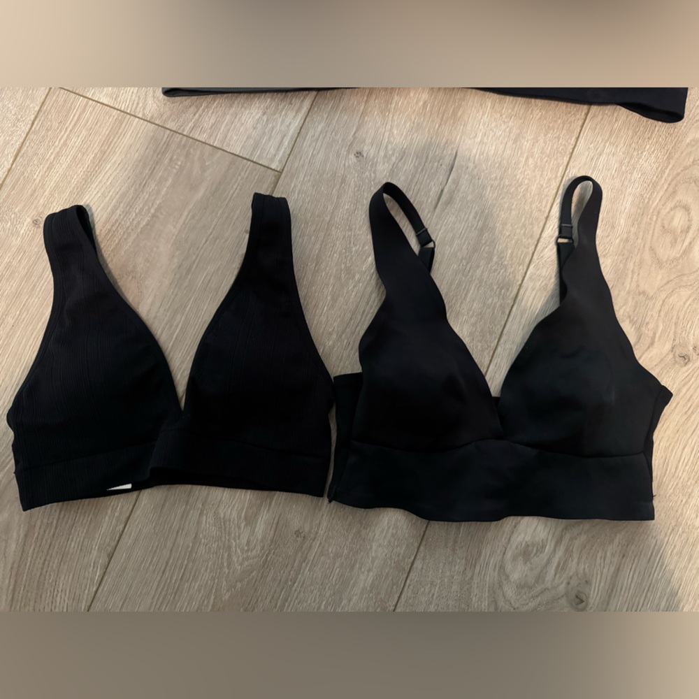 🖤 Victoria’s Secret Bralette Bundle – Size Small – Ribbed & Smooth Black